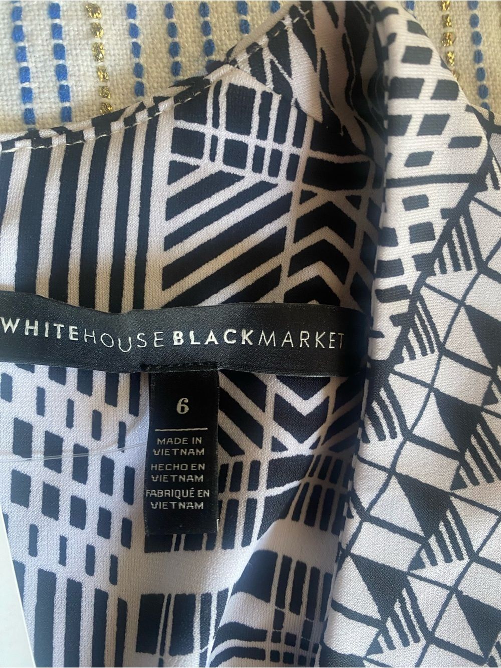 WHBM White House Black Market Multicolor Geo-Pattern Dress Size 6 NWT - Picture 5 of 13